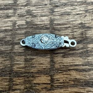 Vintage Art Deco Fish Clasps - Stamped Czechoslovakia with Rhinestone